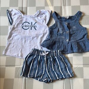 Calvin Klein Girls Blue & White 3-Piece Summer Set